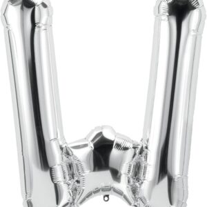 Rocca fun factory, palloncino lettera W argento mega 40 - 101 cm 1 pz