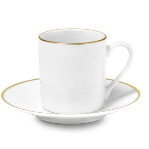 Fade Silvia oro, set 6 tazze caffè 90 ml, in fine porcellana