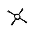 Filtro riduttore a croce grande, in lamiera smaltata nera, 15x15 cm