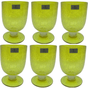 Scherzer mediterraneo, set 6 bicchieri con piede, giallo