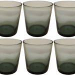 Giannini mix collection, set 6 bicchieri acqua in vetro, grigio