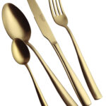 Salvinelli Time oro Ice, set 6 cucchiaio tavola in acciaio 18/10, trattamento pvd