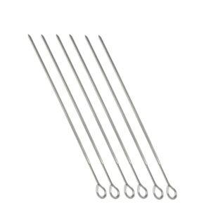 Svanera set 6 spiedini piatti in acciaio cm 10