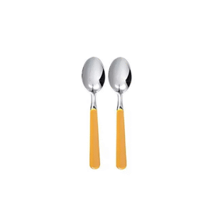Excelsa, set 2 cucchiaini caffè giallo, in acciaio inox nickel free