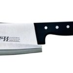 Svanera, coltello mannaretta per ossa cm 14, manico in legno scuro, acciaio inox 4 mm