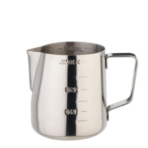 Eva collection, lattiera 350 ml con scala graduata in acciaio 18/10