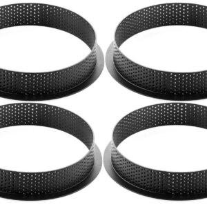 Silikomart, set 4 anello cm 12 da taglio e forno in plastica forata resistente al calore +230°