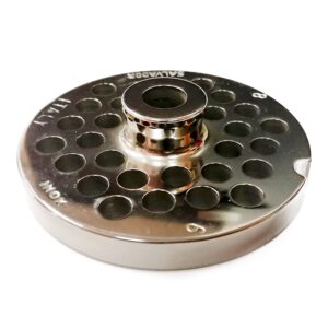 Salvinox piastra con mozzo per tritacarne 8 foro 6 ,acciaio inox auto affilanti qualità professionale