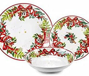 Fade xmas carol Natale, servizio tavola 18 pz in fine porcellana, qualità extra