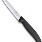 Victorinox coltello spelucchino Nero lama dentata cm10