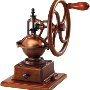 Tre Spade macina caffè a volano color rame, in metallo e legno, qualità extra