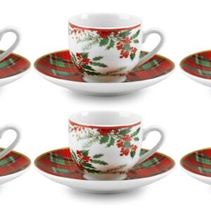 Fade scottish, set 6 tazze da caffè ml 100 in fine porcellana, qualità extra