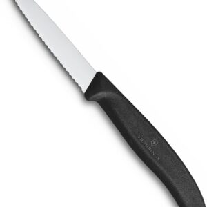 Victorinox coltello cm 8 spelucchino Nero lama dentata