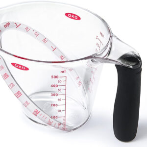 Oxo caraffa graduata 500 ml, angolata in tritan ,misura ml/oz/cups