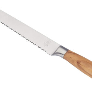 Laguiole coltello pane manico in legno di olivo lama 20,5 cm