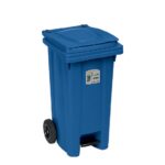 Stefanplast pattumiera blu con pedale,120 litri