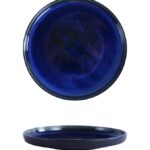 Madeira, piatto tondo nordic 29 cm blu intenso e nero opaco