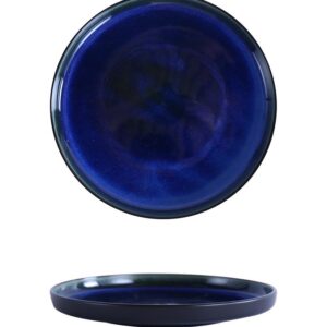 Madeira, piatto tondo nordic 29 cm blu intenso e nero opaco