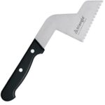 Triangle, coltello per pizza con lama ondulata, forma scalata, manico nero in nylon