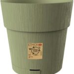Stefanplast vaso fioriera ethica ø 20 verde oliva, con riserva d'acqua
