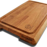 Euroceppi masterchef tagliere XL, professionale 60x60x3.2, legno lamellare di rovere