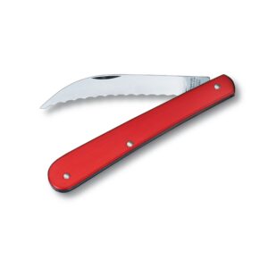 Victorinox coltello panettiere, lama seghettata in acciaio manico in alluminio rosso
