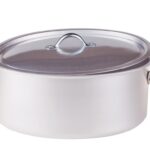 Pentole agnelli, casseruola ovale con coperchio ø 50 professionale in alluminio puro, 2 manici inox