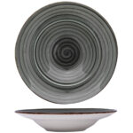Gural avanos antracite, set 6 piatto pasta bowl cm 30, in fine porcellana, prodotto professionale