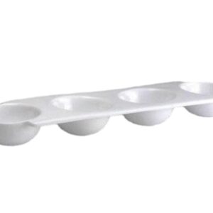 Table top vassoio 4 coppette 31x9x3 cm in porcellana