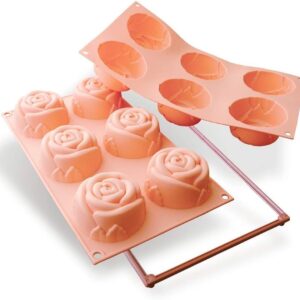Silikomart rose,  stampo per 6 per dolci ø cm 7,5 x 4 qualità professionale