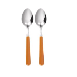 Excelsa, set 2 cucchiai tavola arancio, in acciaio inox nickel free