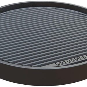 Lotusgrill teppanyaki xl, piastra doppia, liscia e rigata, diametro 43,5 cm alluminio pressofuso