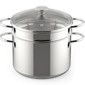 Lagostina Multiset pasta & vapore ø cm 22, pentola 5 lt ad induzione in acciaio inox