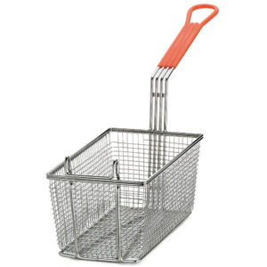 Tablecraft cesto rettangolare cm 28,5x15.5x14 cm per frittura manico nero, in acciaio inox  professionale