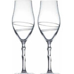 Rcr ellipse, set 2 calici flùtè cl 29, in cristallo 24%