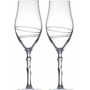 Rcr ellipse, set 2 calici flùtè cl 29, in cristallo 24%