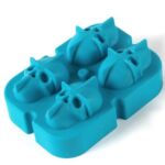 Ilsa stampo 4 teschi in silicone per ghiaccio, cm 5x3x4 prodotto professionale