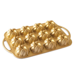 Nordic ware 75th anniversary mini tortiera 12 impronte da cm 8,9 in corda intrecciata, alluminio pressofuso qualità extra