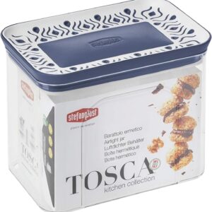 Stefanplast Tosca barattolo lt 1,2 blu rettangolare ermetico, per alimenti