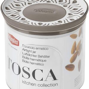 Stefanplast Tosca, barattolo tortora cl 0,7 tondo per alimenti