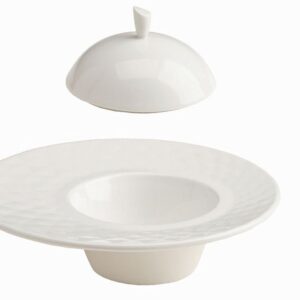 Tognana kaleidos piatto 23cm, fondo gourmet con cloche in finissima porcellana