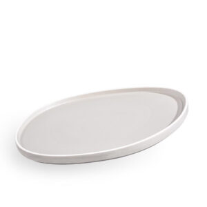 Fade piatto piano in porcellana cm 21,5 x20 gourmet convivio grey