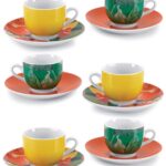 Fade maracuja, set 6 tazze da caffè ml 100 in fine porcellana, qualità extra