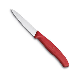 Victorinox coltello Rosso spelucchino lama dentata cm10