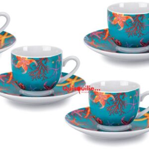 Fade calajunco, set 6 tazze da caffè ml 100 in fine porcellana, qualità extra