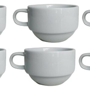 Table top set 6 tazza cappuccino senza piattino in fine porcellana 27 cl impilabile, qualità professionale