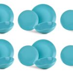 Fade carioca Azzurro, servizio piatti 18 pezzi in fine porcellana