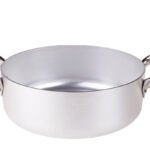 Pentole Agnelli casseruola bassa ø 55 professionale, in alluminio puro, 2 manici inox