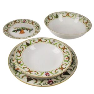 Fade Xmass Christmas White natale, servizio tavola 19 pezzi in fine porcellana