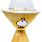 Andrea fontebasso, portauovo eggciting  in porcellana, con fantasia